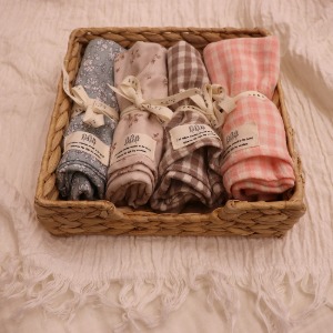 에코써트인증 오가닉 아기 자루형 베개커버 4컬러 2사이즈 꽃무늬 체크무늬